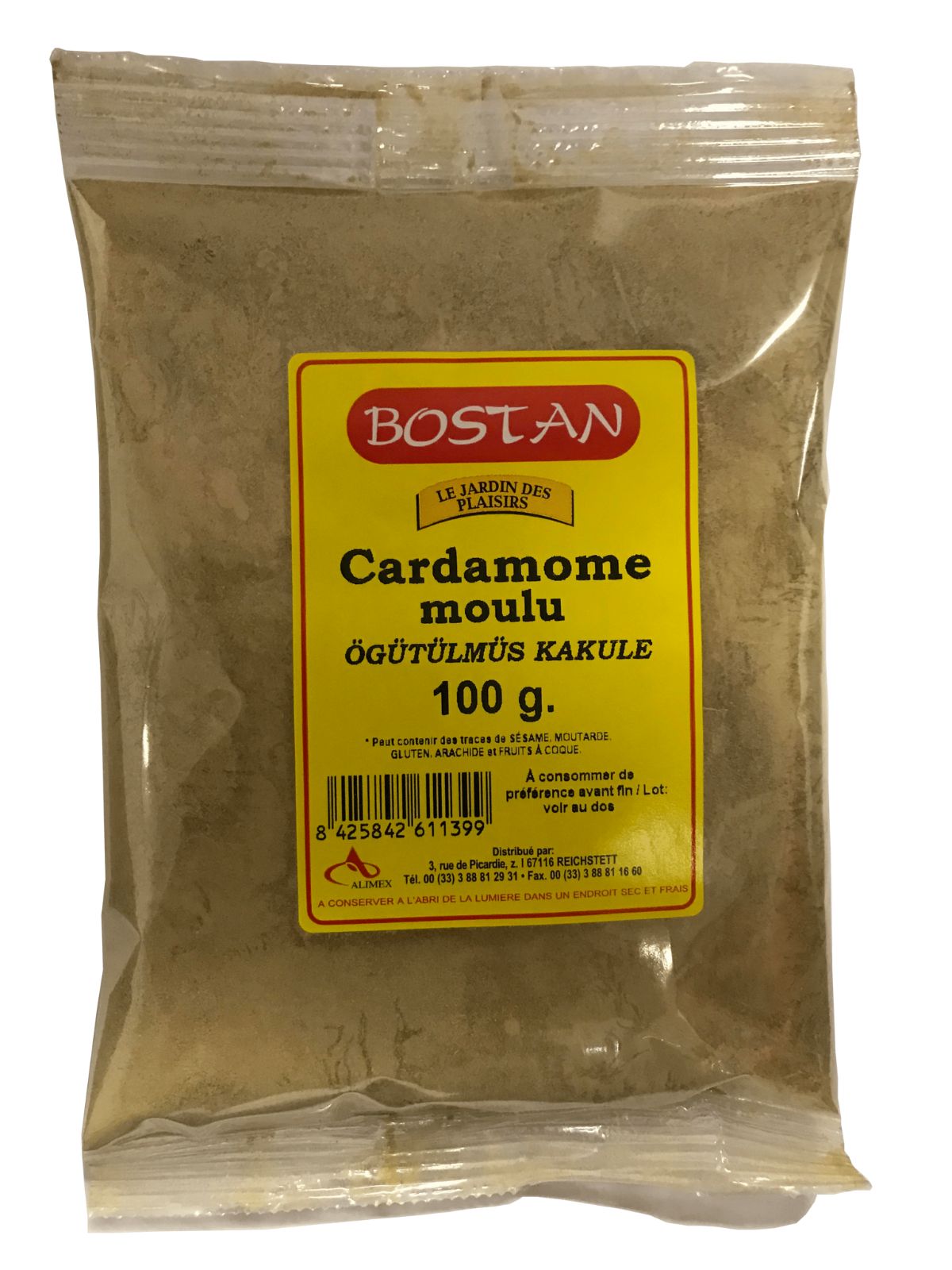 Sachet de cardamome moulue Bostan 100 g – épice orientale pour cuisine, pâtisserie et infusion